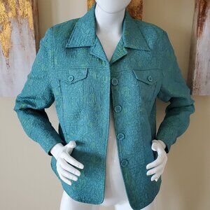 Rafael Essential Women's Green Textured Blazer/Jacket SZ 12
